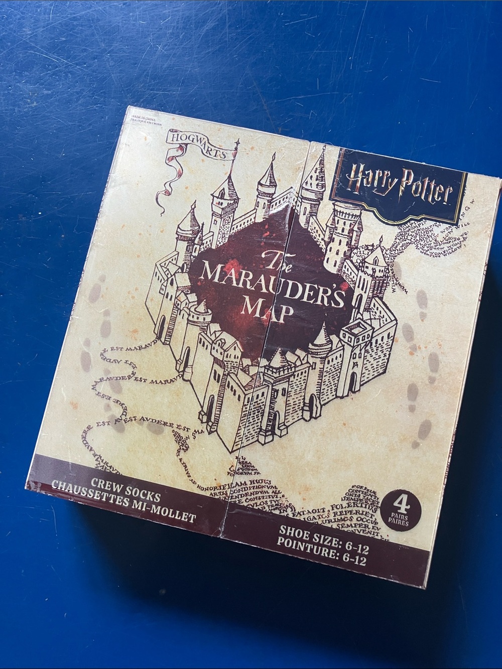 Warner Bros. Harry Potter Marauder's Map Crew Socks Pack - Beige, Brown, Black
